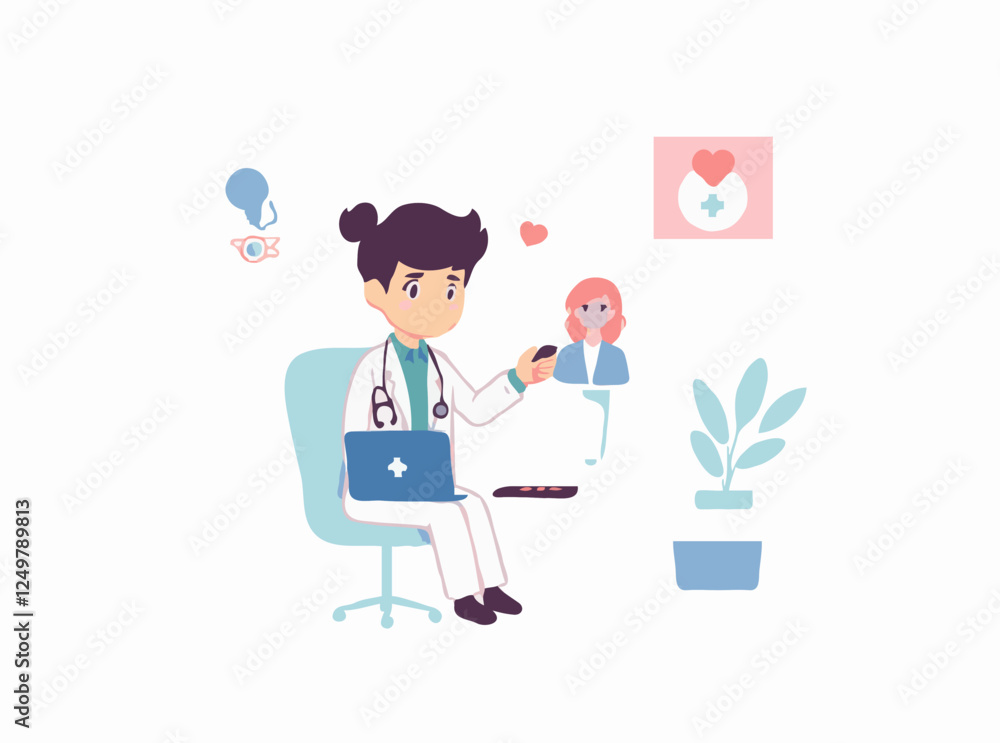 Telemedicine Technology Concept: Remote Medical Consultation Telemedicine Technology Concept: Remote Medical Consultation