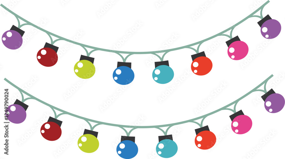 String of Colorful Christmas Lights String of Colorful Christmas Lights