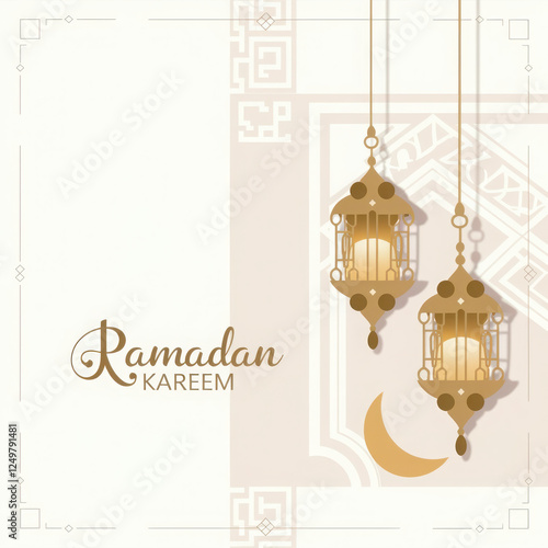 beautiful ramadan kareem traditional festival card design
