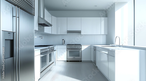 Wallpaper Mural Bright Modern White Kitchen Interior Design Torontodigital.ca