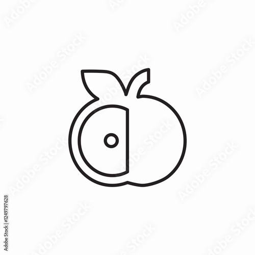 apple slice icon sign vector