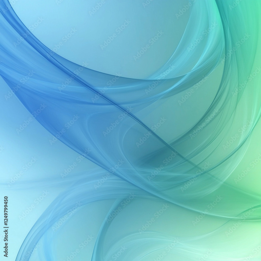 Lightly flowing waves of blue and green create a serene atmosphere in an abstract digital art piece Lightly flowing waves of blue and green create a serene atmosphere in an abstract digital art piece