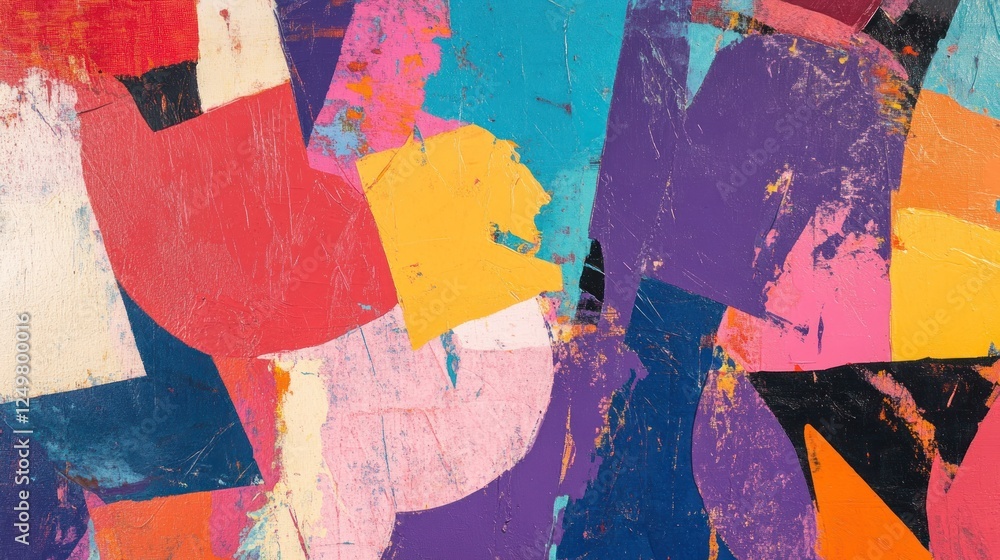 Fototapeta premium Vibrant Abstract Expressionism with Bold Colors and Textured Layers