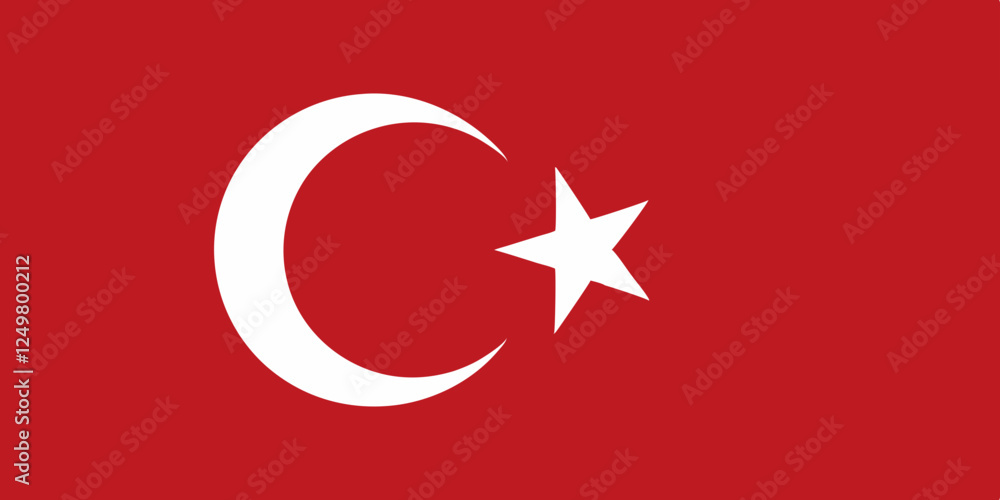 Obraz premium Turkish flag vector illustration
