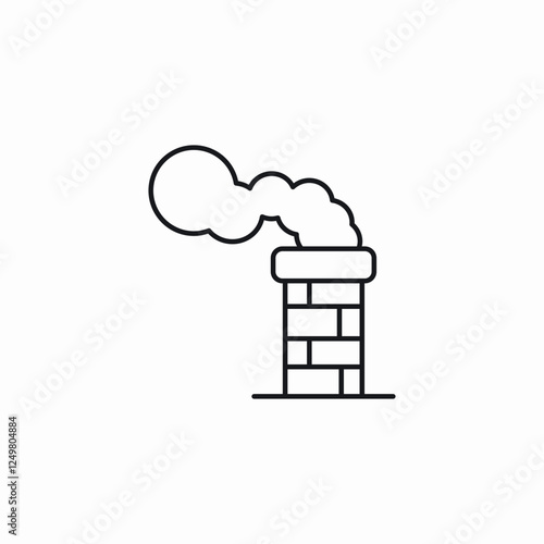 brick chimney smoke icon sign vector