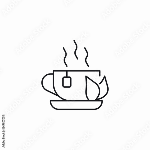 warm tea glass cup icon sign vector