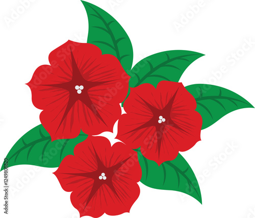  Red Hibiscus Flowers