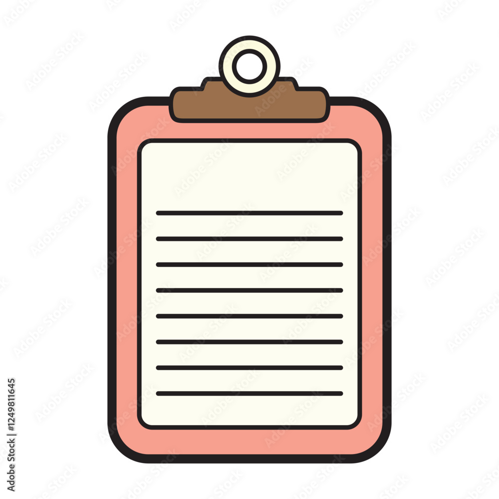 A vector drawing of a pink clipboard, featuring a vibrant and playful design. A vector drawing of a pink clipboard, featuring a vibrant and playful design.