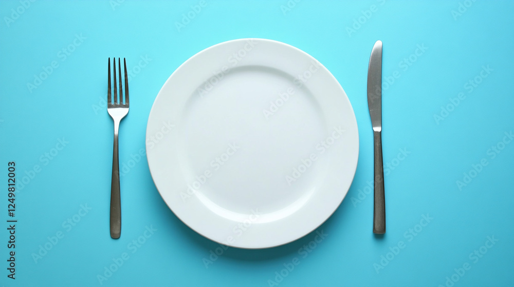 A top view of balanced nutrition symbolizing World Health Day with copyspace, isolated on a blue background. A modern, bright tone with blurred, empty space for a clean caption A top view of balanced nutrition symbolizing World Health Day with copyspace, isolated on a blue background. A modern, bright tone with blurred, empty space for a clean caption