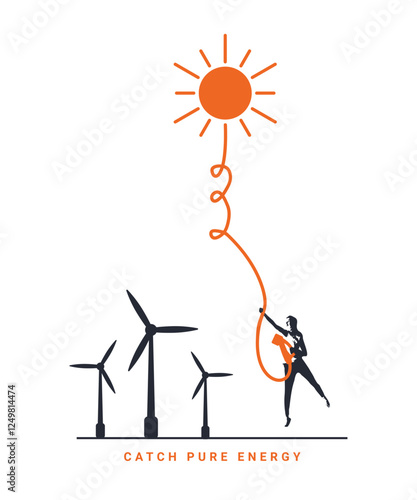 Catch Pure Energy: Minimalist Eco Art for Renewable Energy Enthusiasts photo