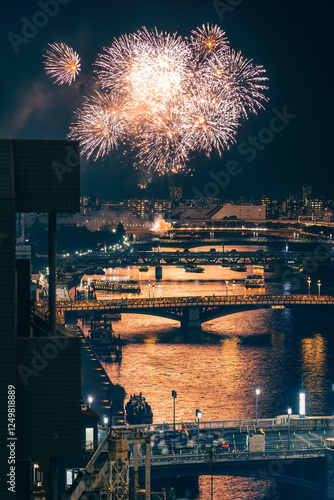 Photography fireworks over Tokyo
