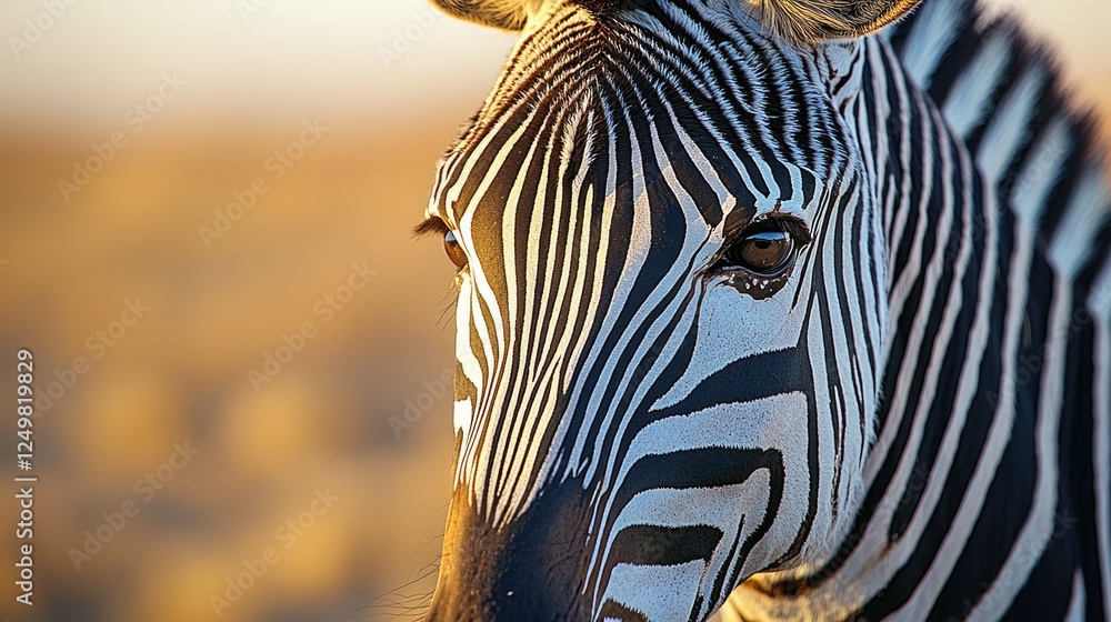 Naklejka premium Close-up of Mesmerizing Black and White Zebras in Nature