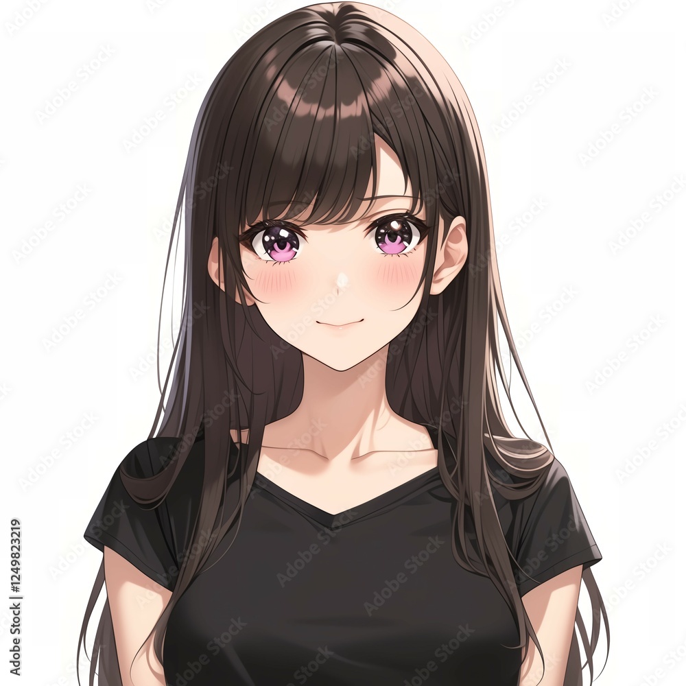 アニメ調の美少女の切り抜き用素材