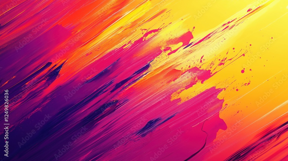 Vibrant abstract brushstroke texture with bold pink, orange, and yellow hues Vibrant abstract brushstroke texture with bold pink, orange, and yellow hues