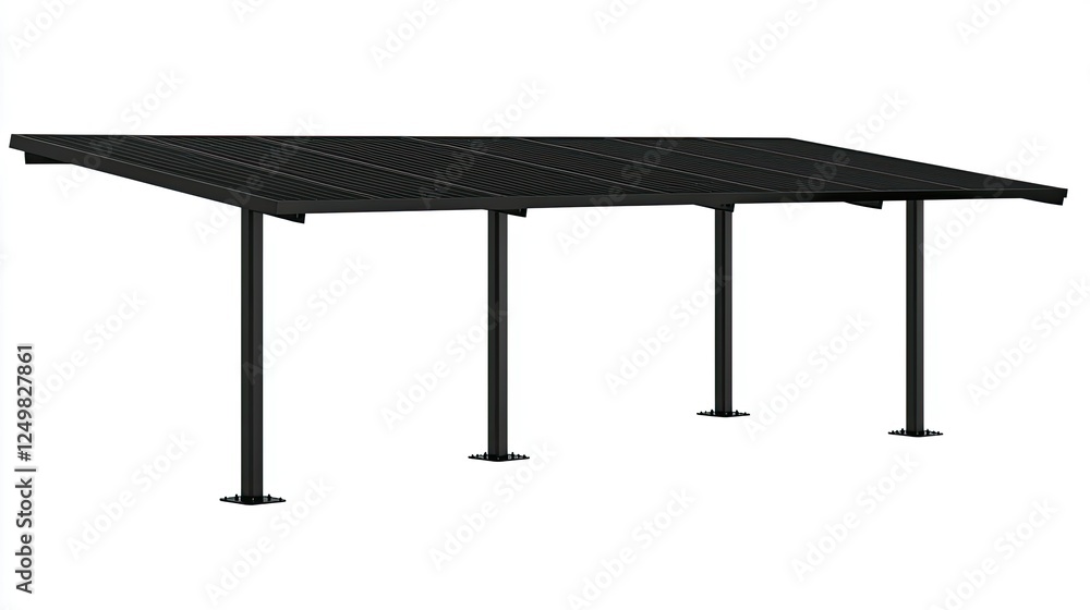 3D black solar panel on a transparent background 3D black solar panel on a transparent background