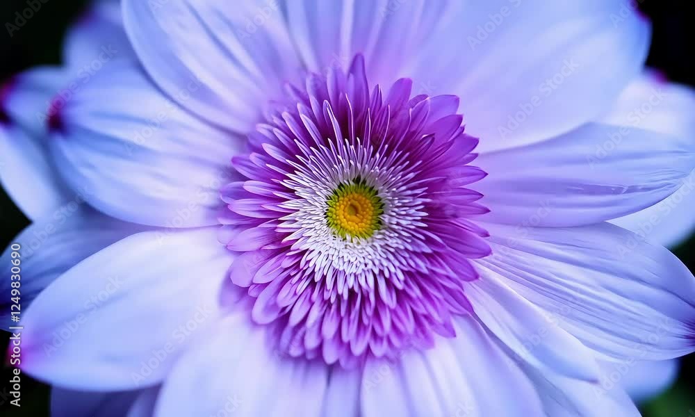 Extreme close-up of a vibrant purple flower with water droplets, highlighting intricate details and textures. Extreme close-up of a vibrant purple flower with water droplets, highlighting intricate details and textures.