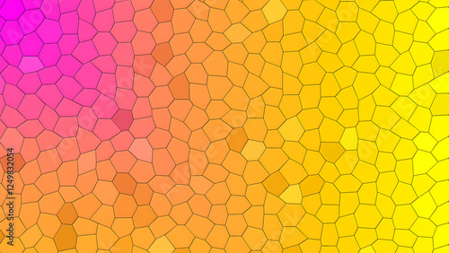 abstract background with colorful neon mosaic tiled hexagons