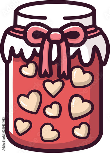 Heart Shaped Sweets Jar with Ribbon