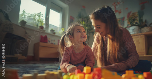 A mother lovingly plays with her autistic daughter in a sunny outdoor setting, highlighting connection, joy, and inclusion.