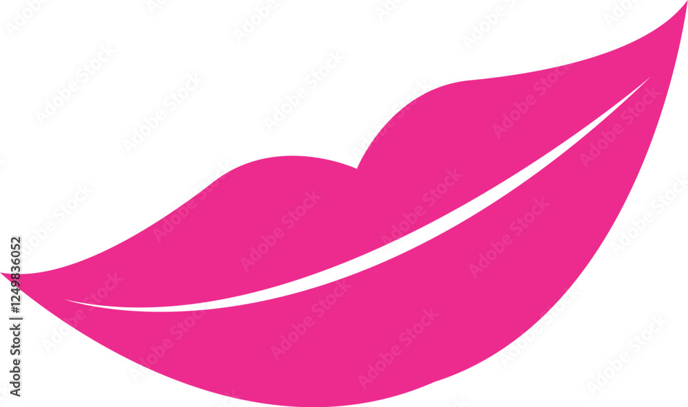 Pink Lips Illustration with Simple and Bold Lines Pink Lips Illustration with Simple and Bold Lines