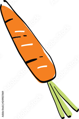 Fresh Carrot with Green Leaves