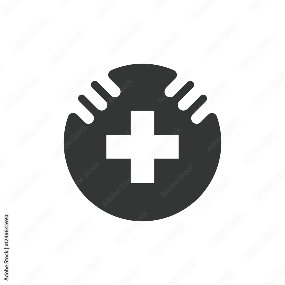 Fototapeta premium Logo health care hug minimalist simple black unique design