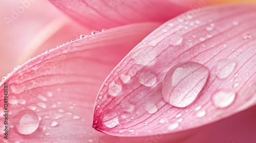 close up rain water droplets on pink lotus flower petals background, macro shot, delicate texture of natural beauty, spring summer floral wallpaper, oriental plant banner, nature card