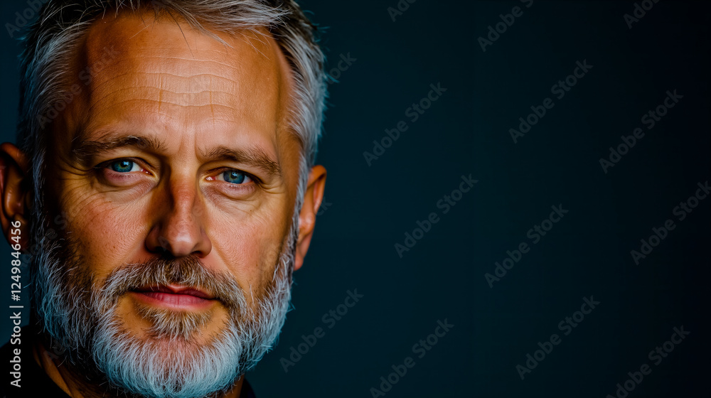 Obraz premium A man with a white beard and blue eyes
