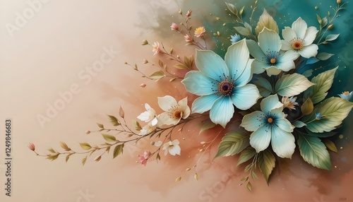 This vibrant floral illustration brings serenity to any space. Perfect for wall art, stationery, or digital projects. Brighten your design with nature's beauty