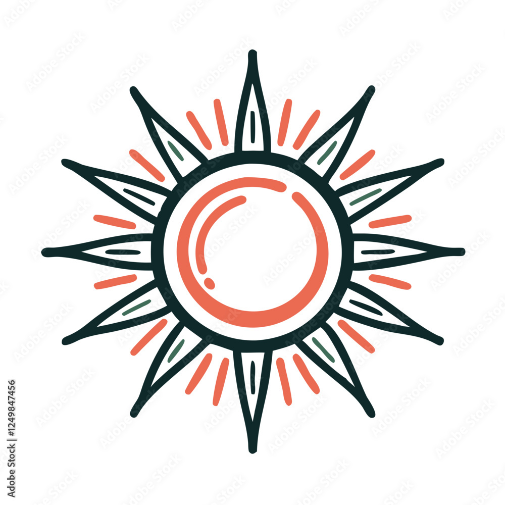 Sunbeam icon radiating joy, bright and cheerful atmosphere Sunbeam icon radiating joy, bright and cheerful atmosphere