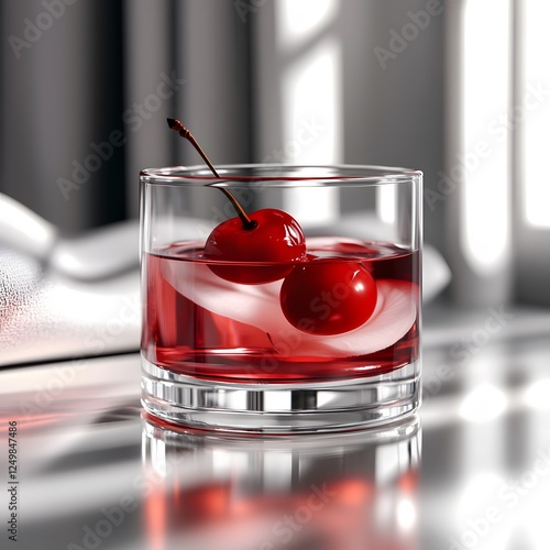 Wallpaper Mural Create a minimalist composition featuring a glass cup filled with bright red liquid, set on a glossy white surface. The strong, angular highlight Torontodigital.ca