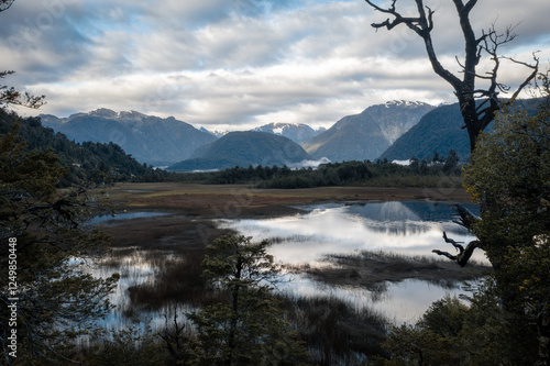 Obraz na płótnie Swampy Lake in Southern Chile w salonie