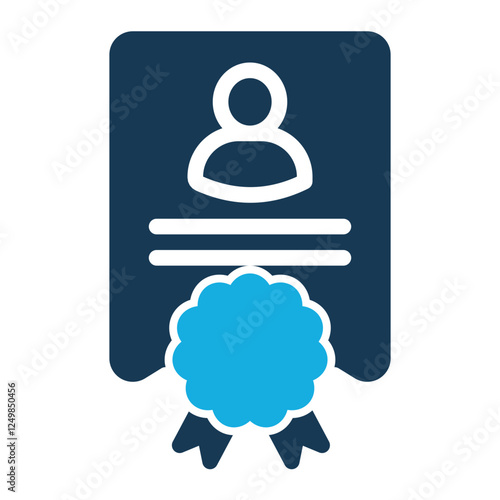 Certificate Icon Duo Tone Color Style for Training Pack Icon Themes
