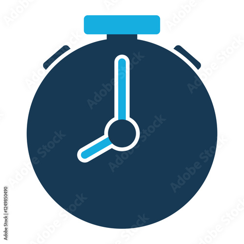 Stopclock Icon Duo Tone Color Style for Training Pack Icon Themes
