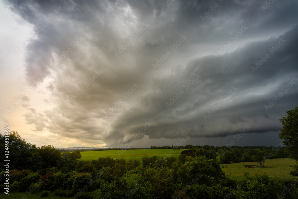 Supercell Amboss Cumulonimbus Cloud with Thunder Storm
