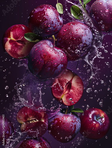 plums in water fruit still life photography
