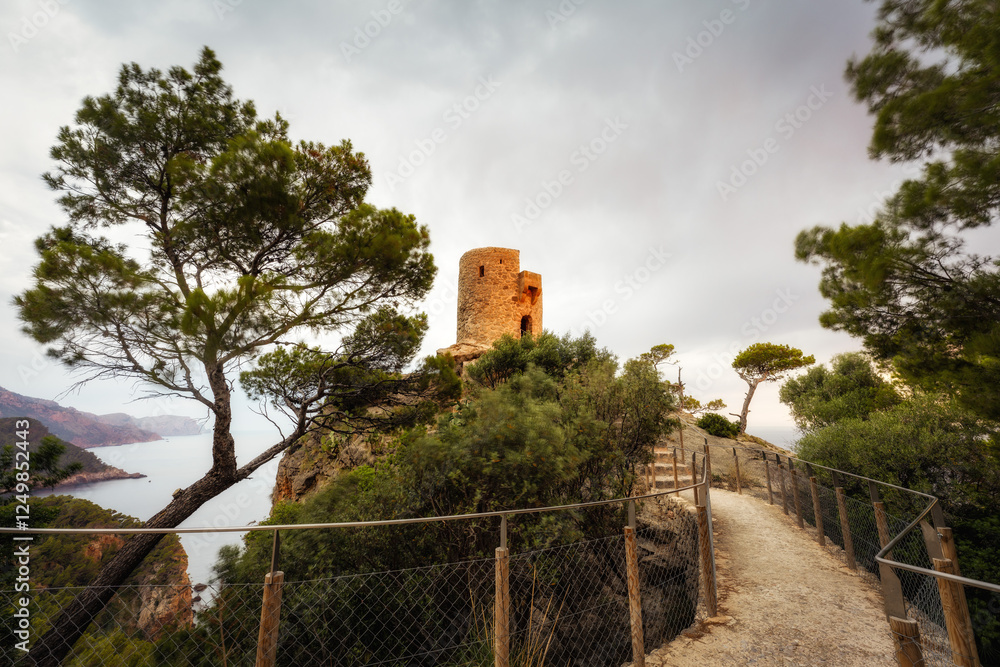 Verger Tower on the Majorca Coastline Spain