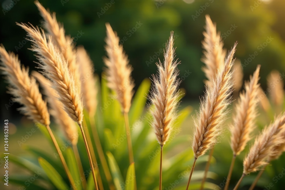 Pampas grasses with golden hues and wispy ends, bohemian, textures, garden decor Pampas grasses with golden hues and wispy ends, bohemian, textures, garden decor