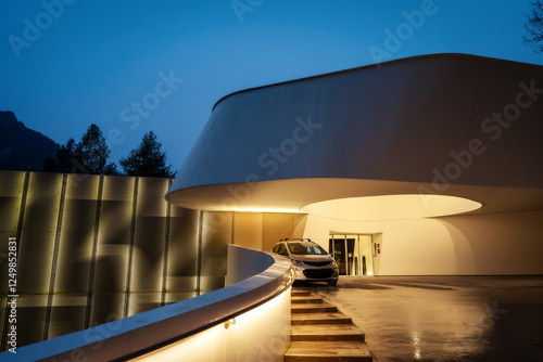 Obraz na płótnie Design Hotel Architecture in Switzerland, October 2024 w salonie