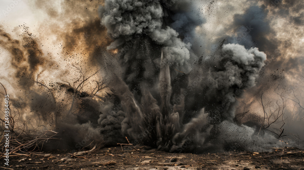 Fototapeta premium black dust explosion