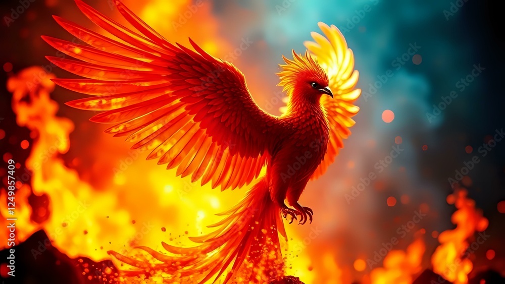 Fototapeta premium phoenix in fire