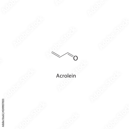 Acrolein skeletal structure.Acid compound schematic illustration. Simple diagram, chemical structure. photo