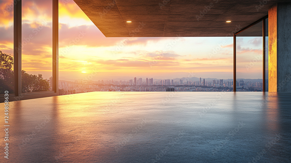 Fototapeta premium epoxy resin countertop with reinforced edges, showcasing its robustness and practical design. The bright modern tone and empty caption space emphasize strength and durability