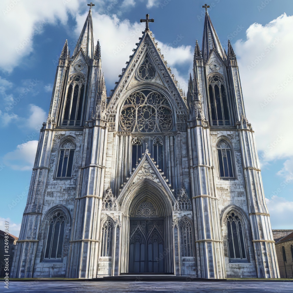 Fototapeta premium Grand Cathedral against a Cloudy Sky
