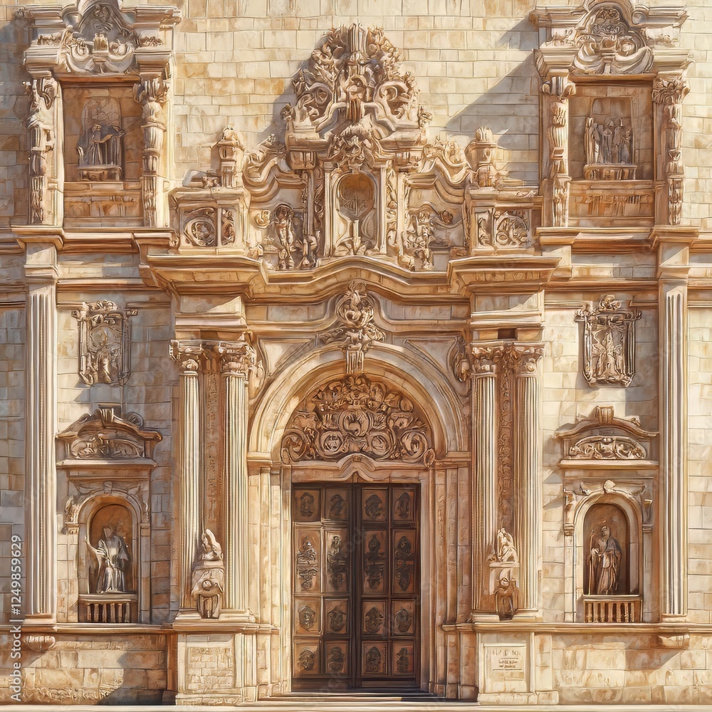 Obraz premium Ornate Church Facade with Sculptural Details