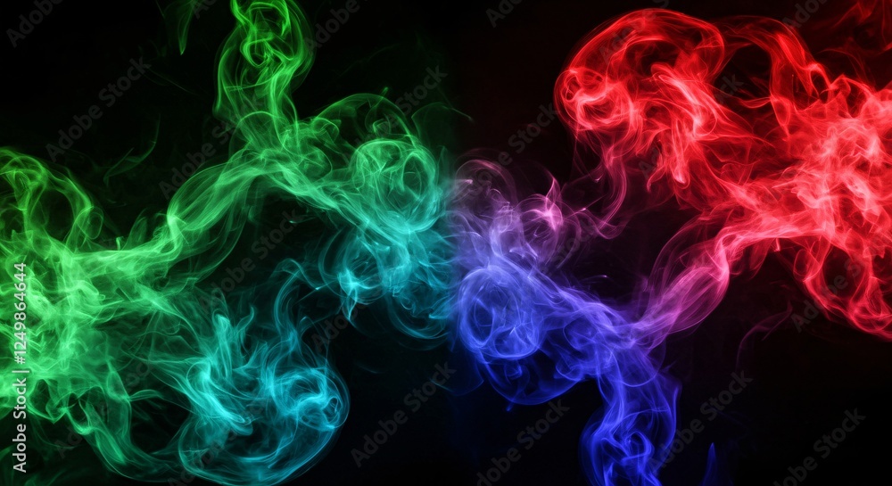 Fototapeta premium Dynamic smoke effects in a variety of colors and swirling patterns