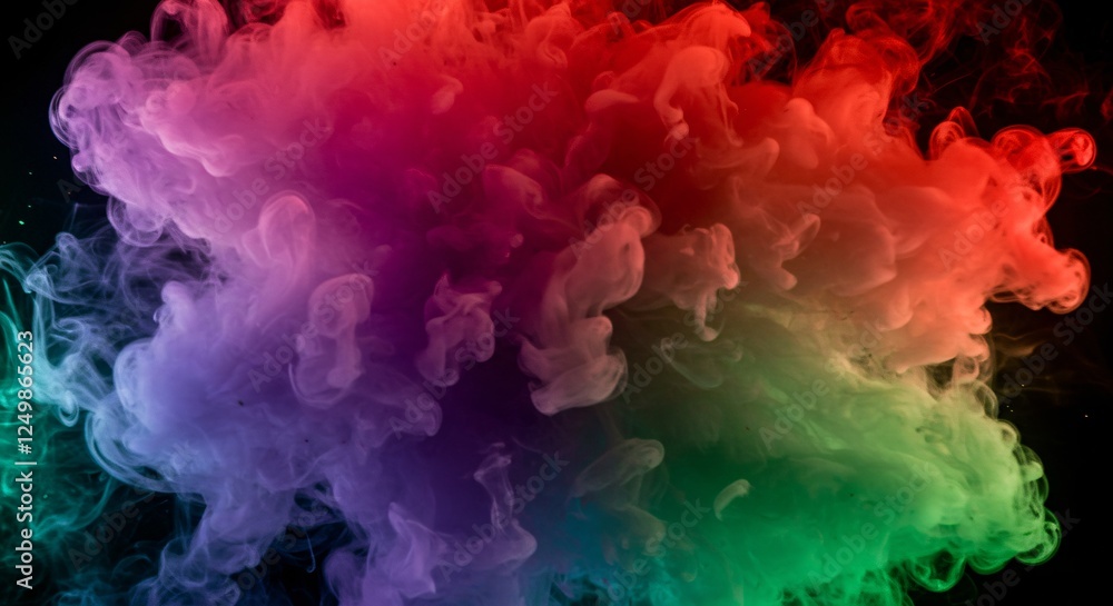 Obraz premium Dynamic smoke effects in a variety of colors and swirling patterns