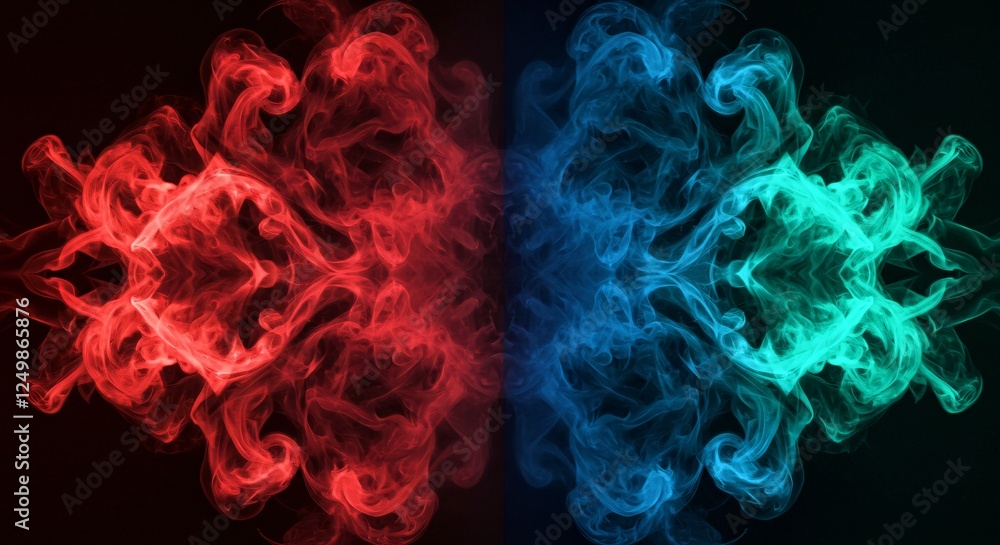 Obraz premium Dynamic smoke effects in a variety of colors and swirling patterns