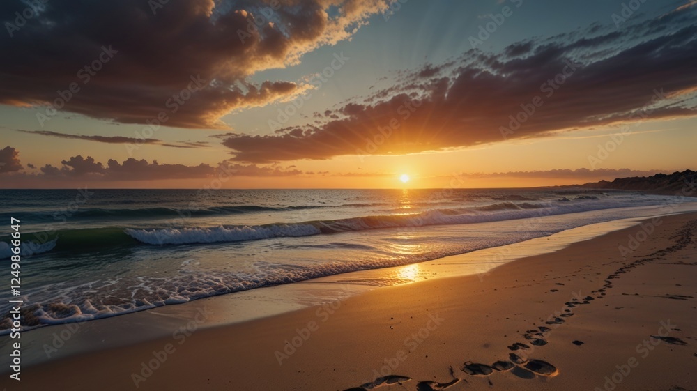 Fototapeta premium Sunset over a calm sea