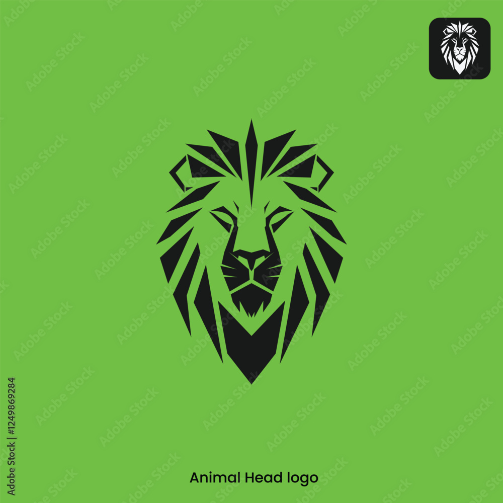 vector-logo design with a lion's head using straight lines and minimal curves, an animal logo suitable for brands, web, adventure and sports logos vector-logo design with a lion's head using straight lines and minimal curves, an animal logo suitable for brands, web, adventure and sports logos